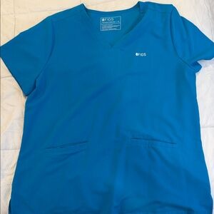 FIGS Teal-Blue V-Neck Scrub Top